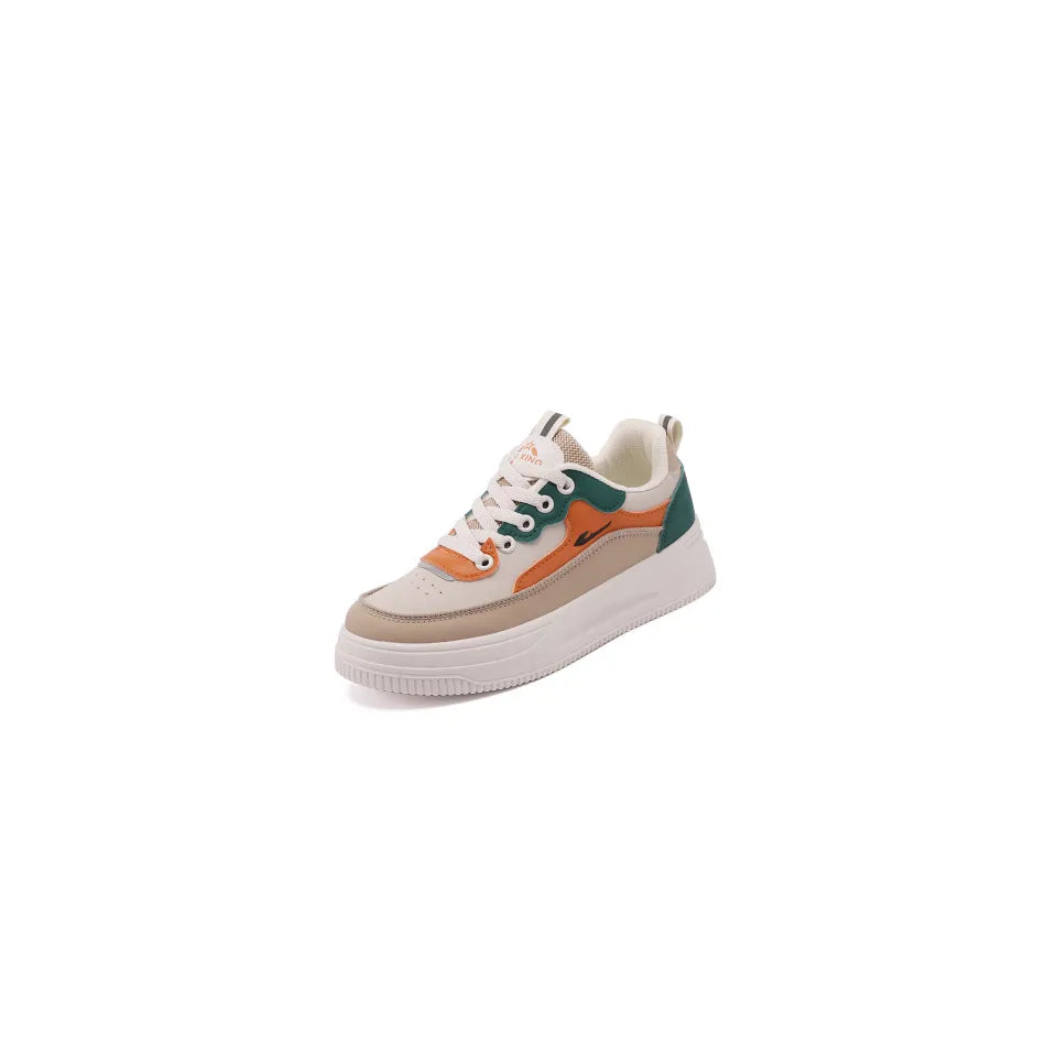Round Toe Platform Sneakers Khaki