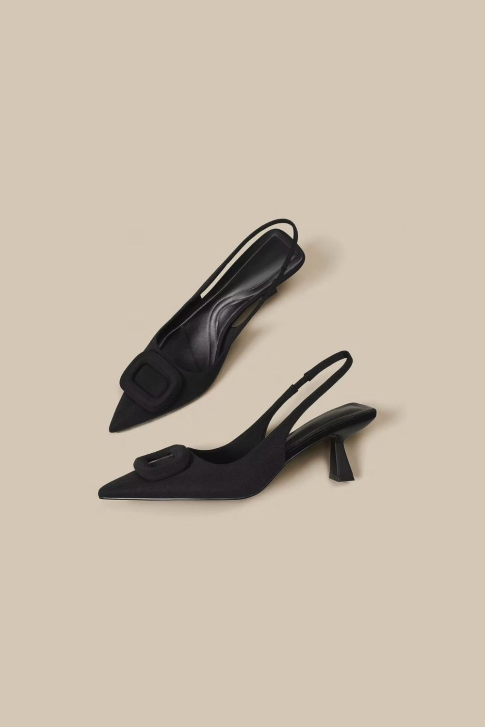 Slingback Pointed Toe Pumps Black