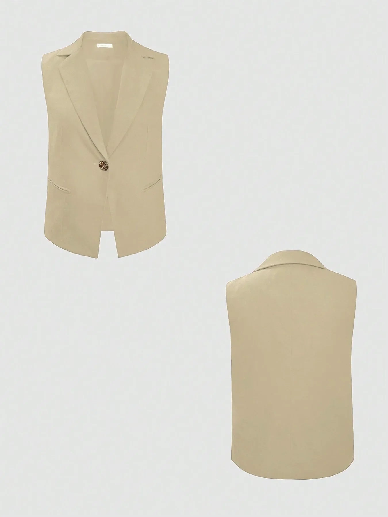 One Button Sleeveless Top and Pants Set
