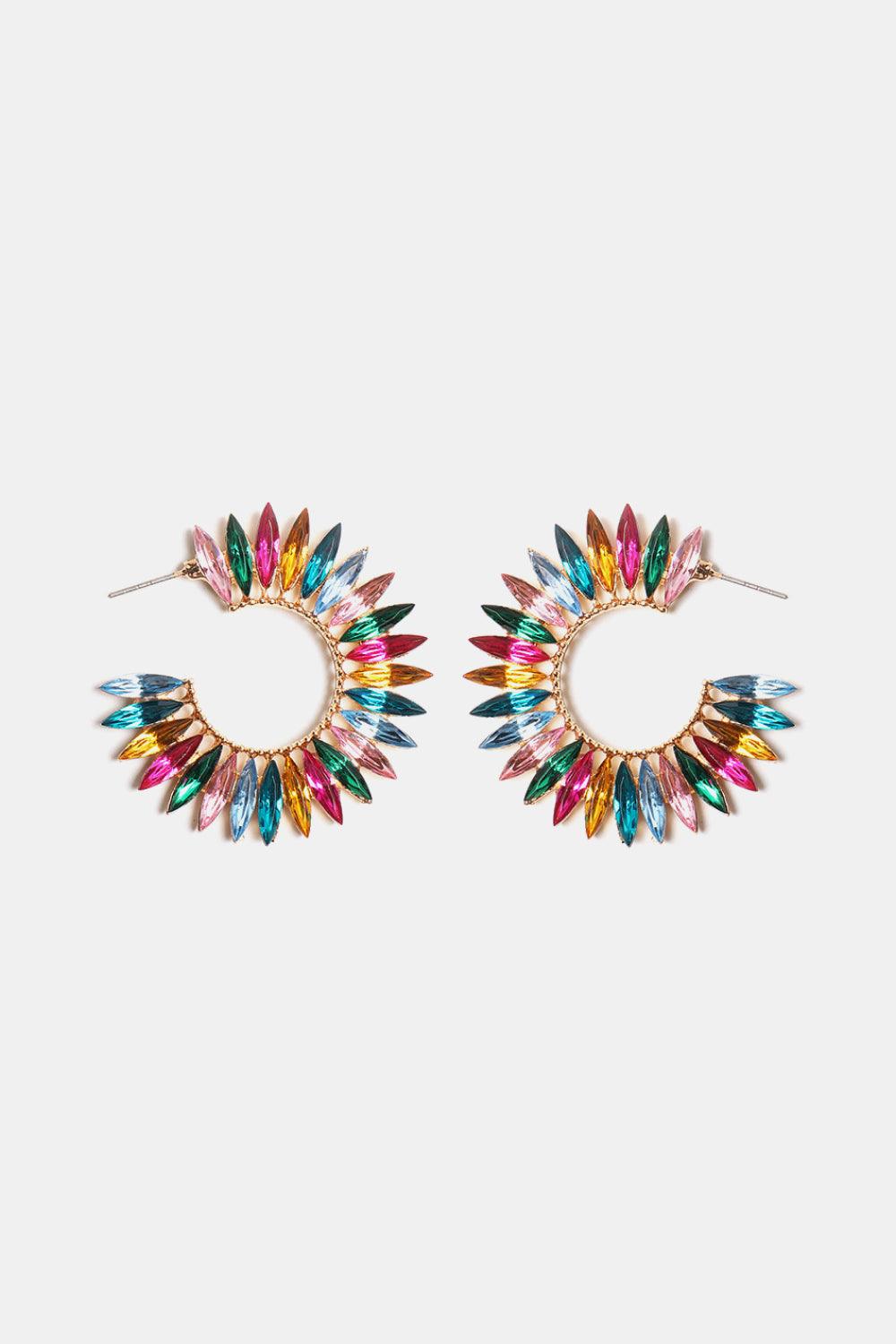 Zinc Alloy Acrylic C-Hoop Earrings Style A One Size