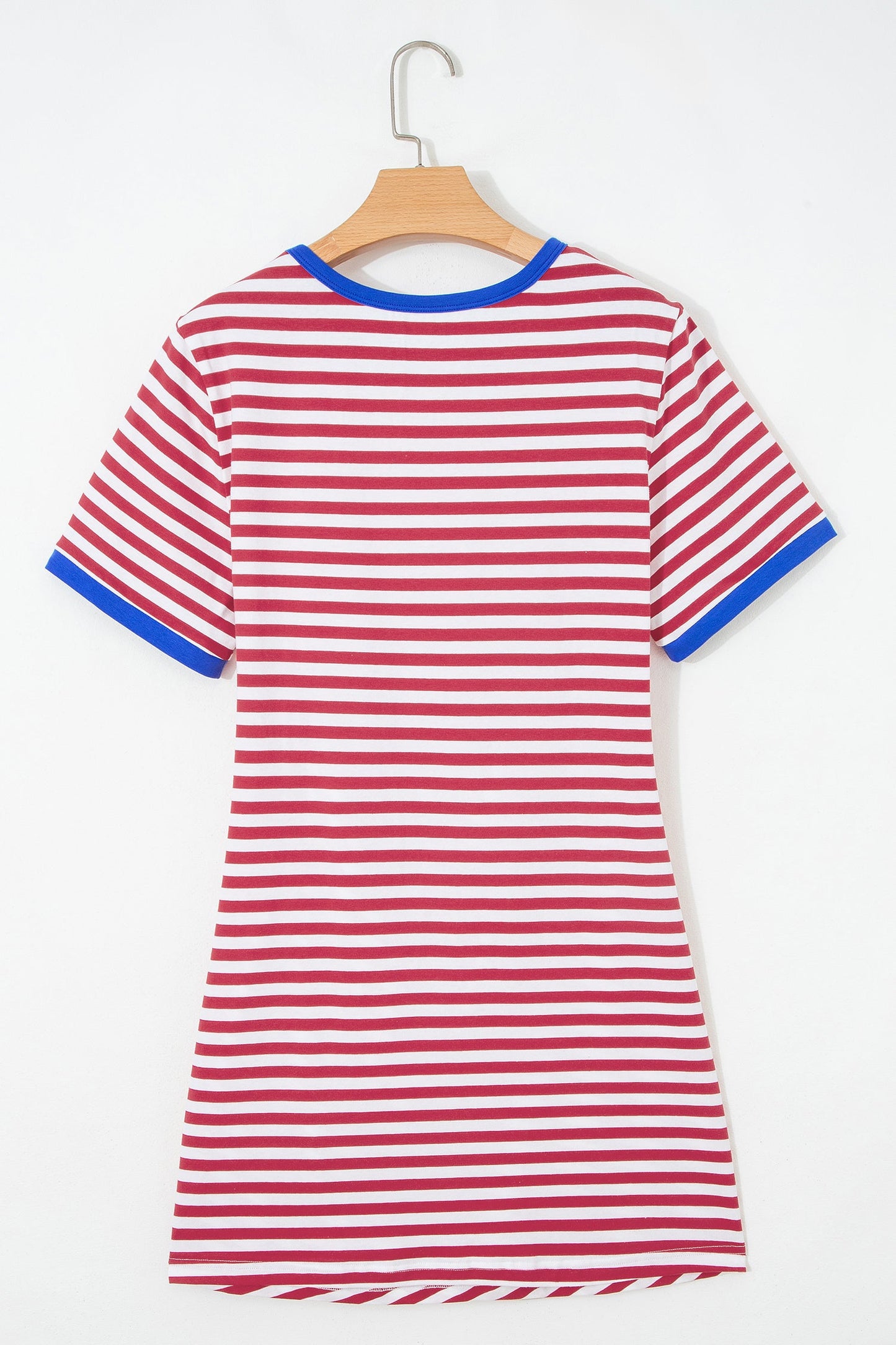 Stripe Contrast Trim Tie Waist Mini Dress