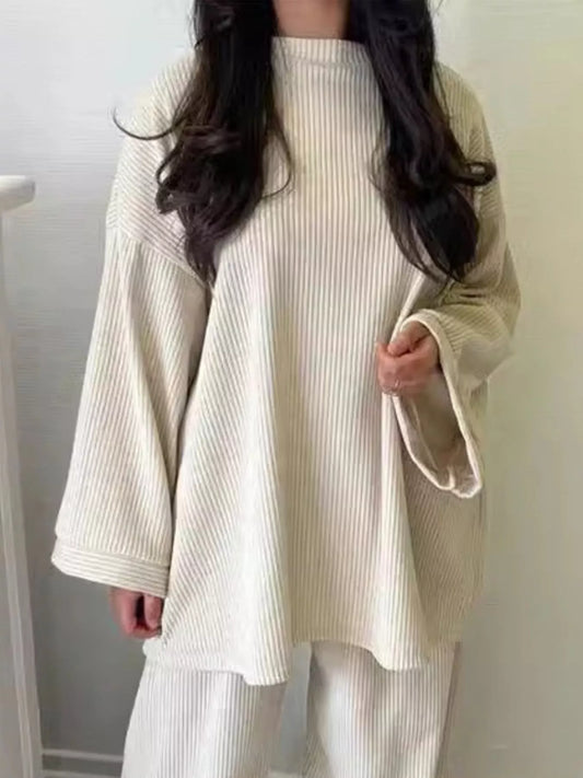 Relaxed Fit Corduroy Top and Pants Set