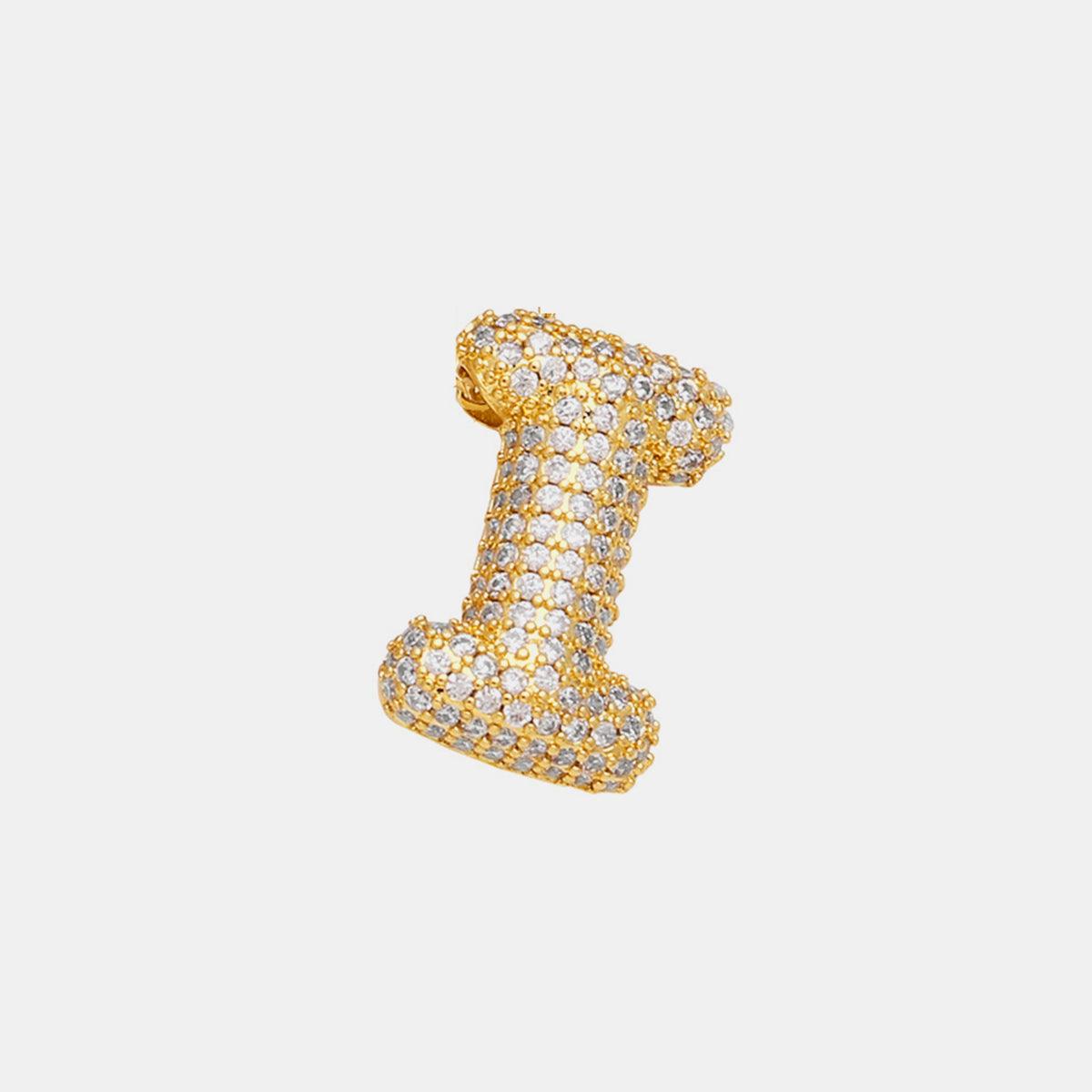 Inlaid Zircon Bubble Initial Necklace Style I One Size