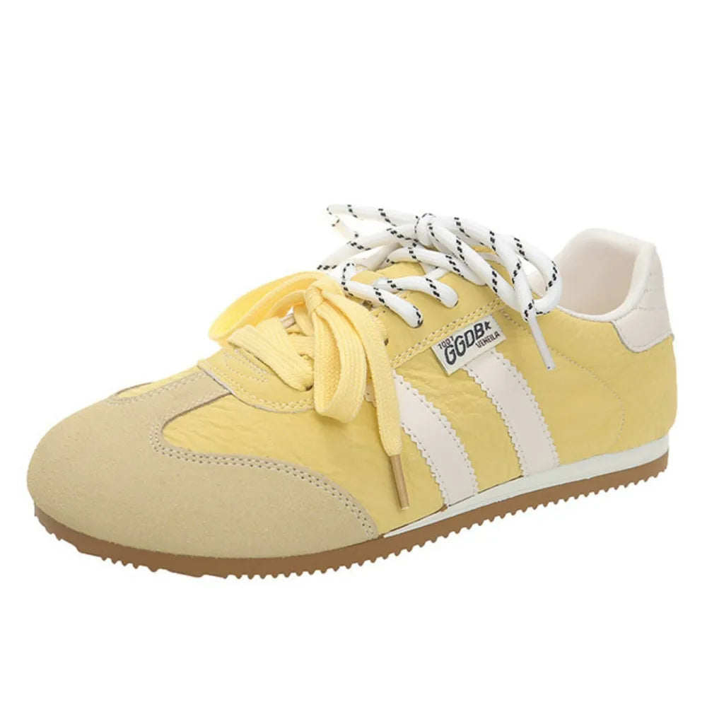 Round Toe Flats Sneakers Yellow