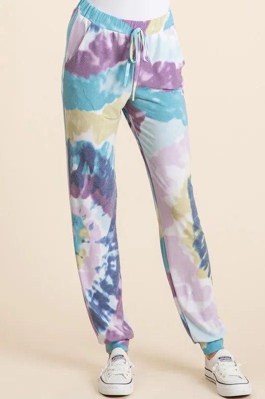 BiBi Tie Dye French Terry Casual Pants