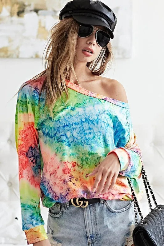 BiBi Tie Dye Soft Knit Jersey T-Shirt MULTI