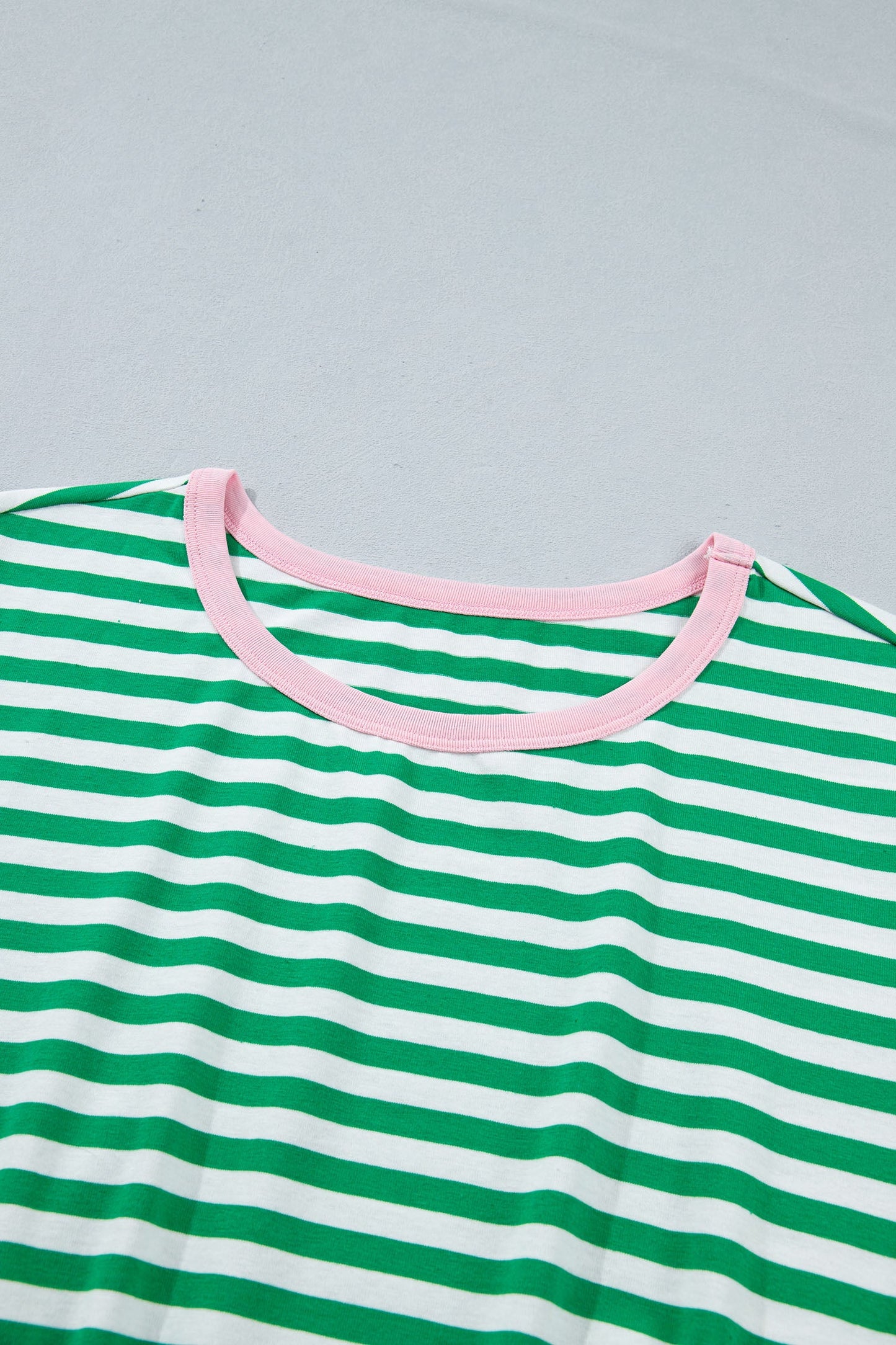 Stripe Contrast Trim Tie Waist Mini Dress