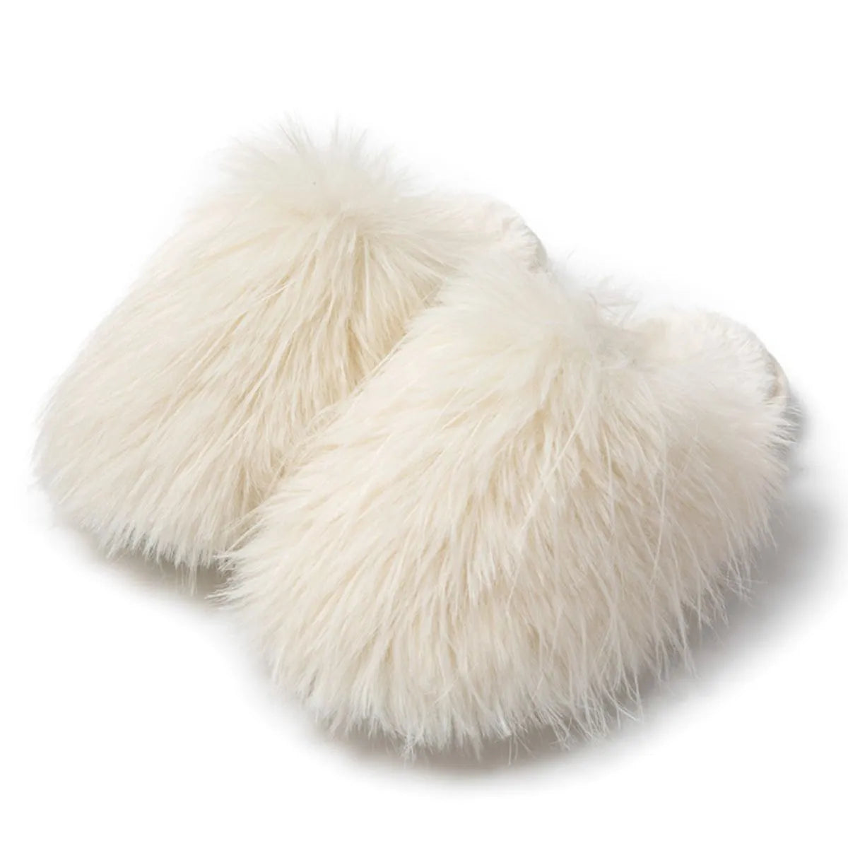 Round Toe Flats Slippers White