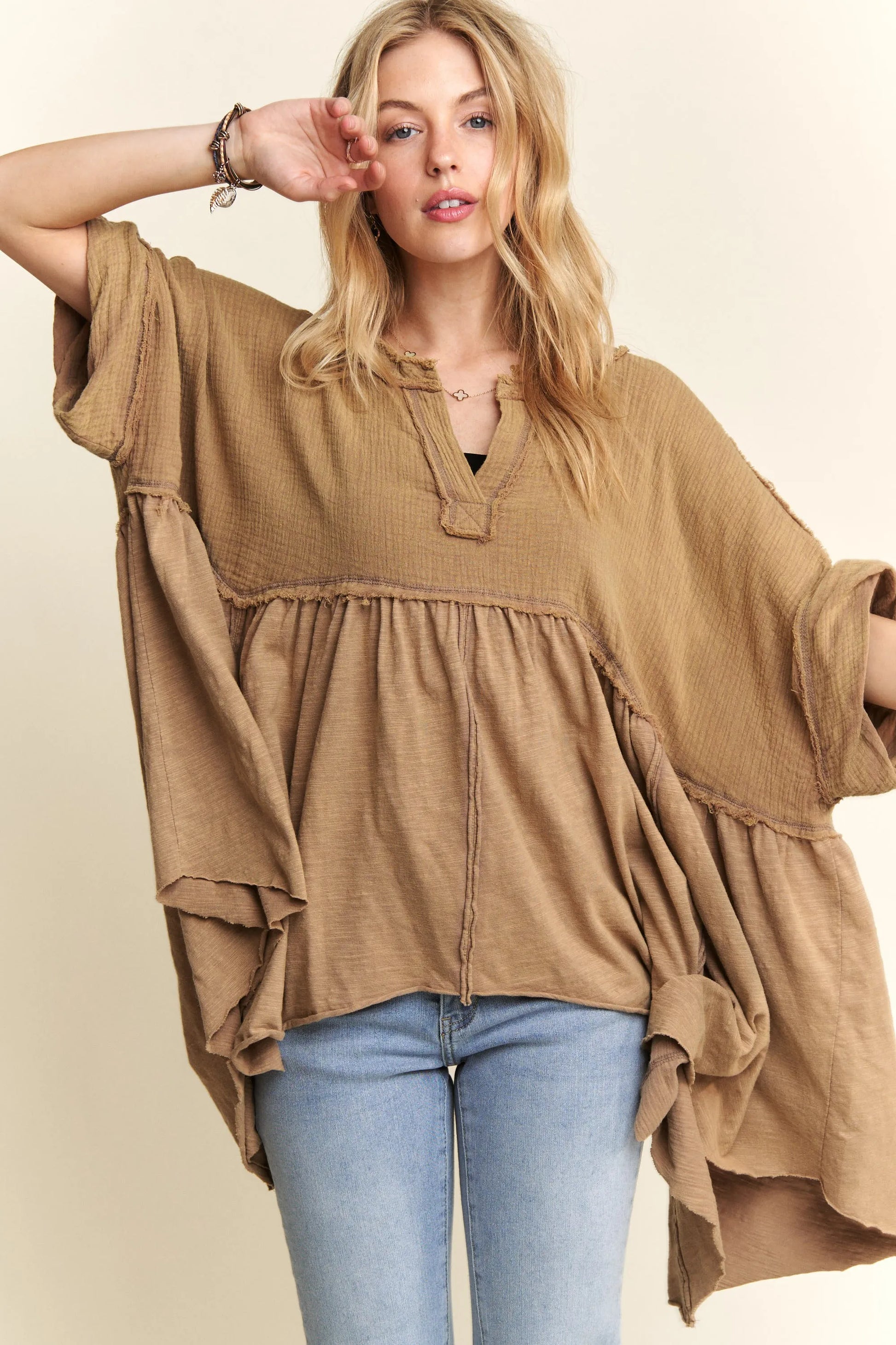 ADORA Oversized Mineral Washed Flare Top