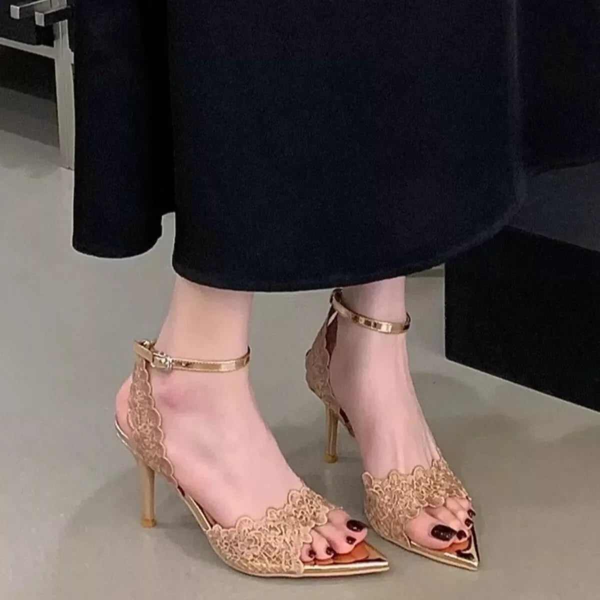 Open Toe Stiletto Sandals
