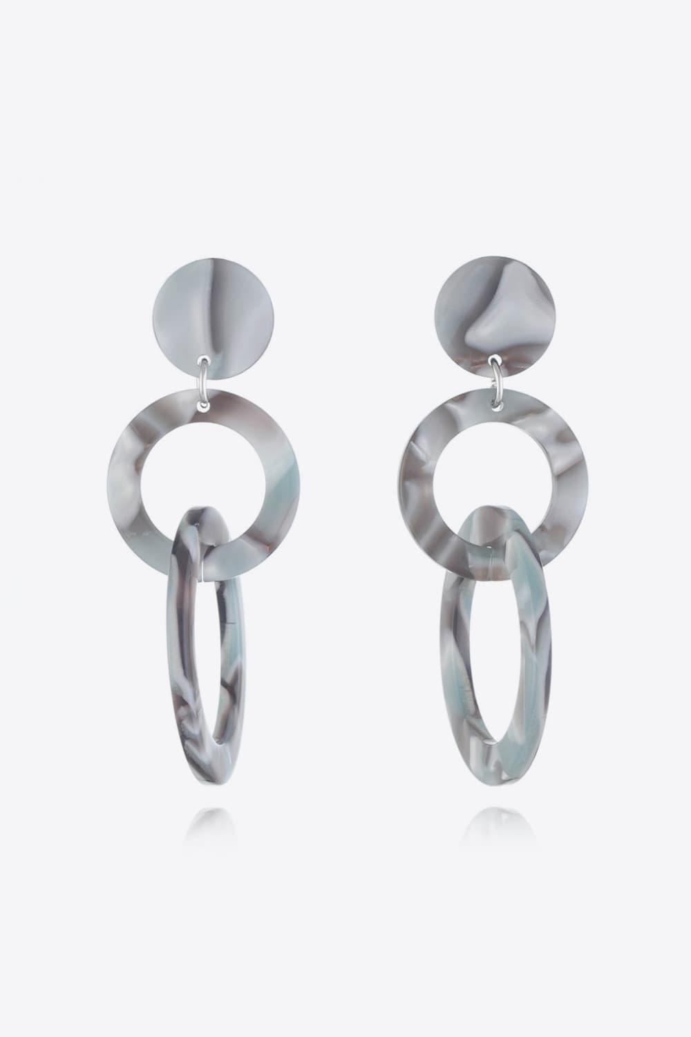 Acrylic Double-Hoop Earrings Dark Gray One Size