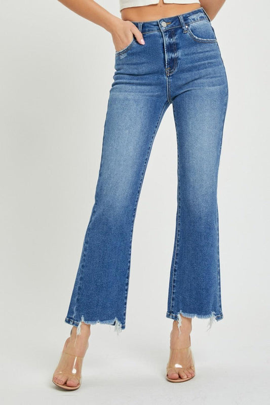 RISEN High Rise Straight Jeans Dark