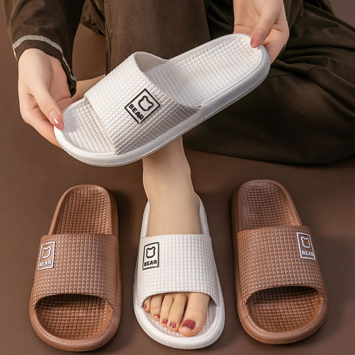 Open Toe Flats Slippers