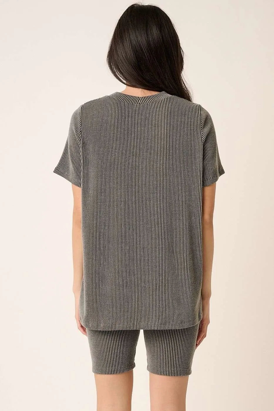 Mittoshop Rib Knit T-Shirt and Biker Short Set