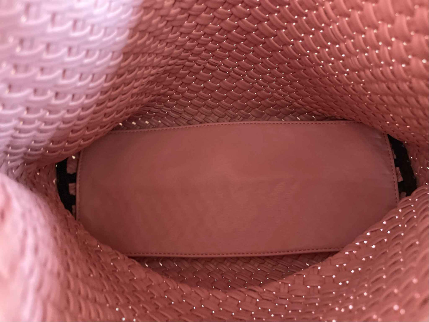 The Willow | Large Woven Vegan Leather Tote - Light Pink