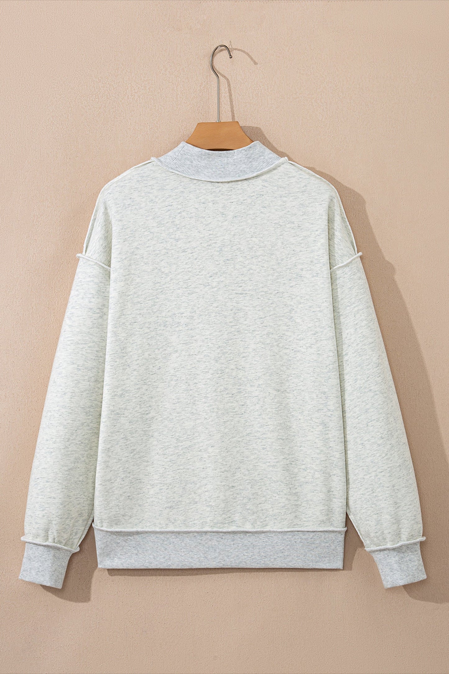 Solid Reversible Mock Neck Oversized Sweatshirt
