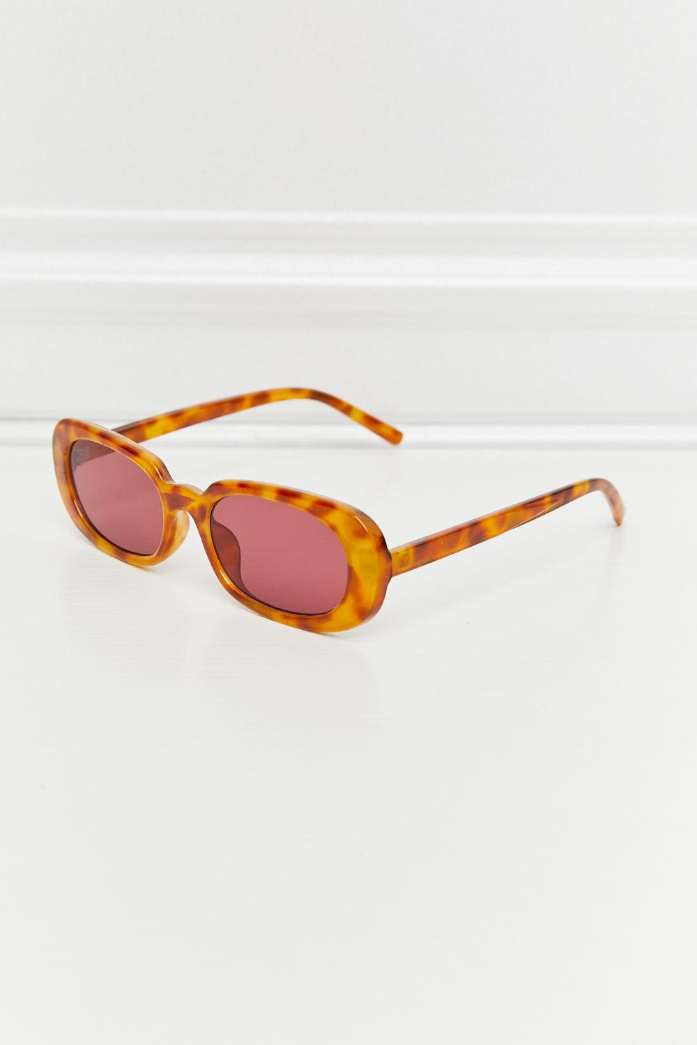 Oval Full Rim Sunglasses Burgundy One Size