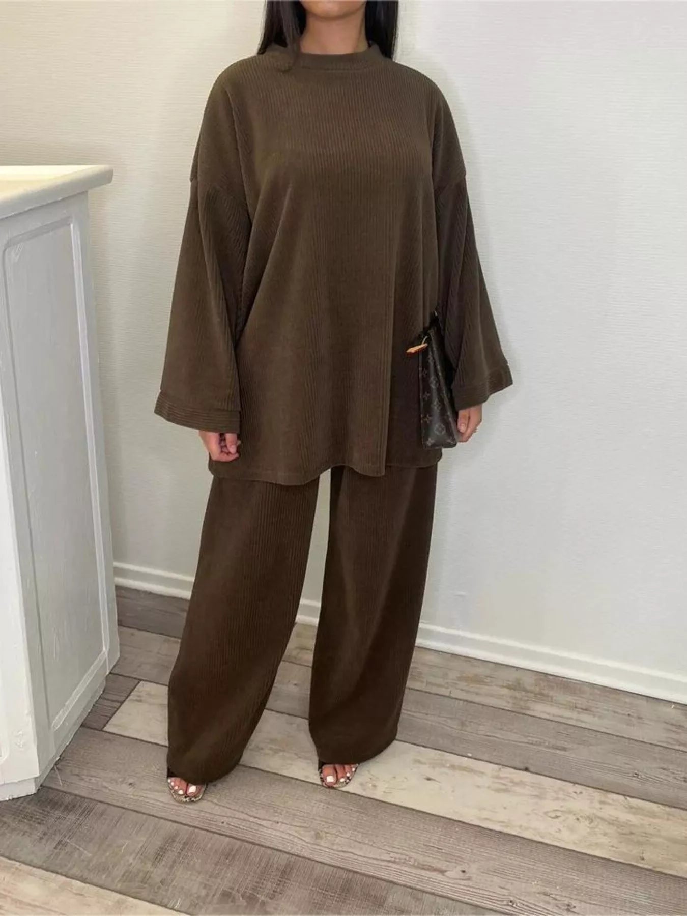 Relaxed Fit Corduroy Top and Pants Set
