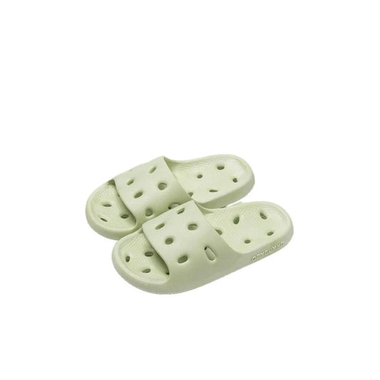 Open Toe Platform Slippers Green
