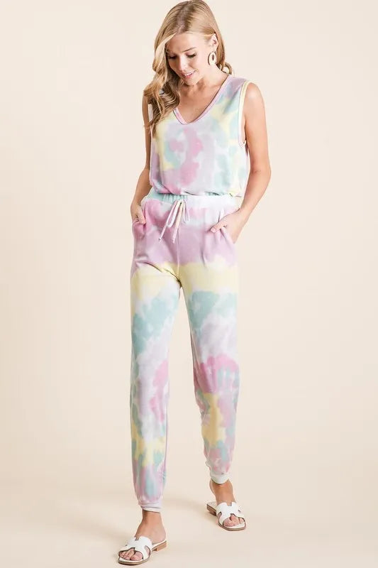 BiBi Tie Dye French Terry Casual Pants