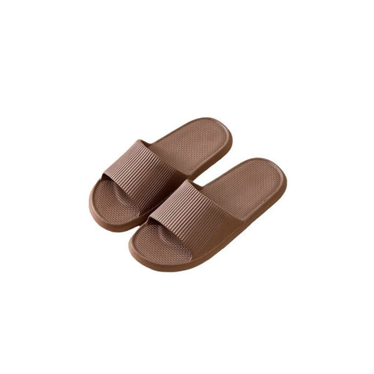 Open Toe Flats Slippers Brown