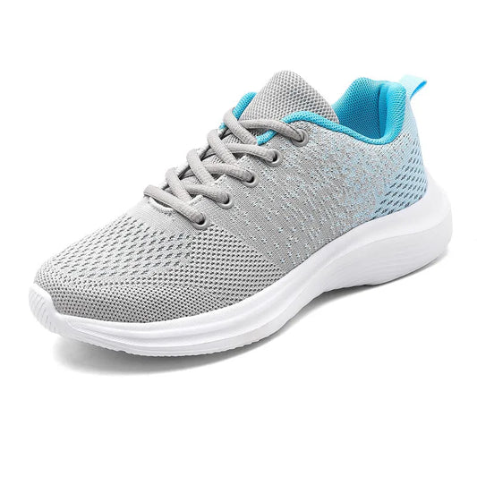Breathable Mesh Round Toe Athletic Light Gray