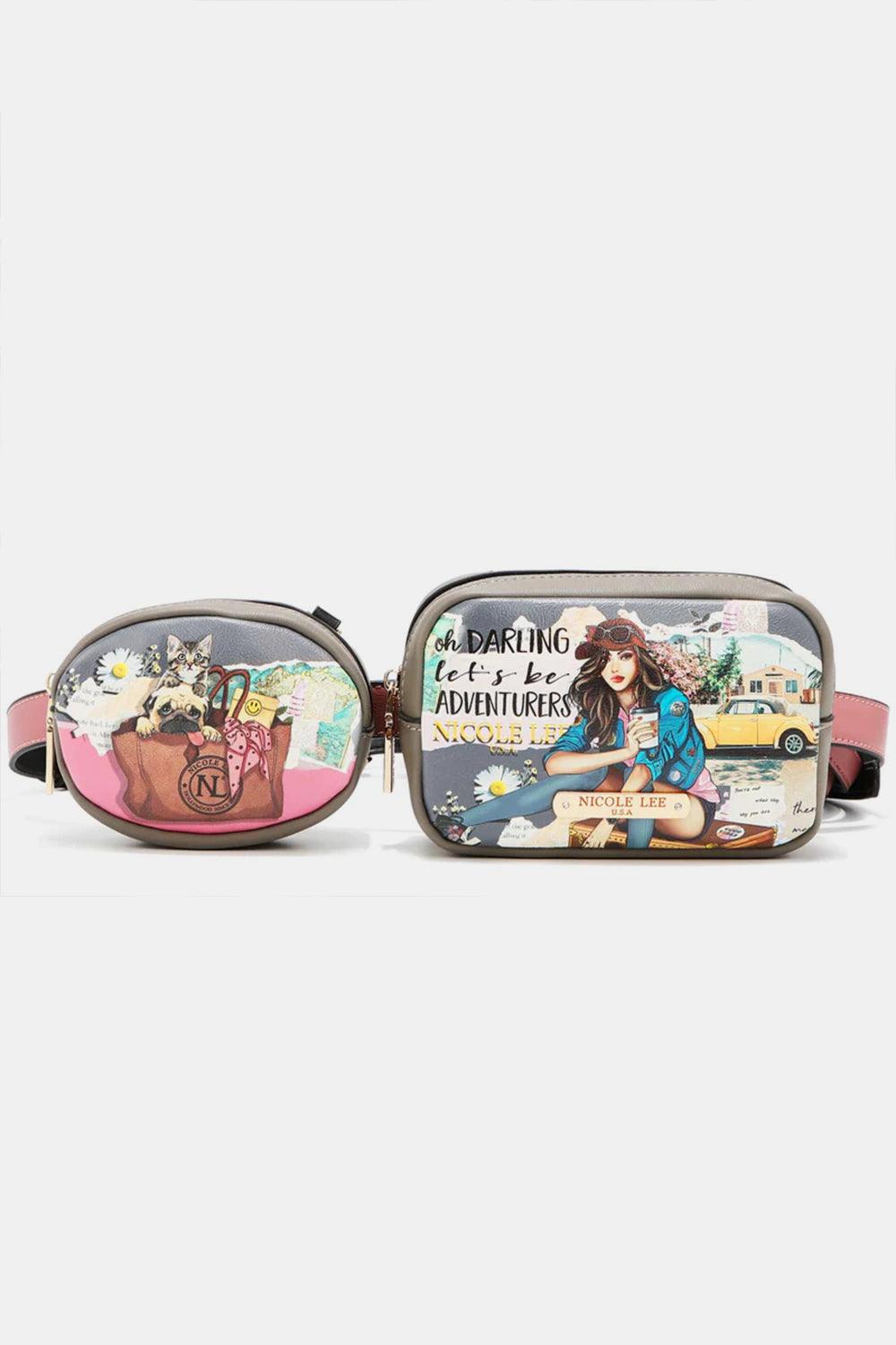 Nicole Lee USA Double Pouch Fanny Pack Journey Of Stephanie One Size