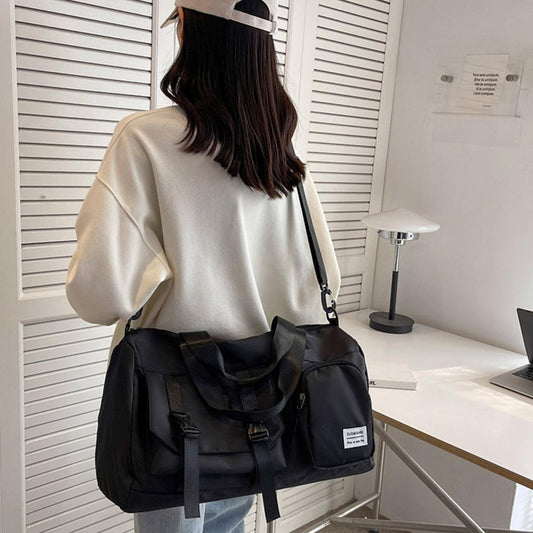 Oxford Cloth Multi-Pocket Travel Bag Black One Size