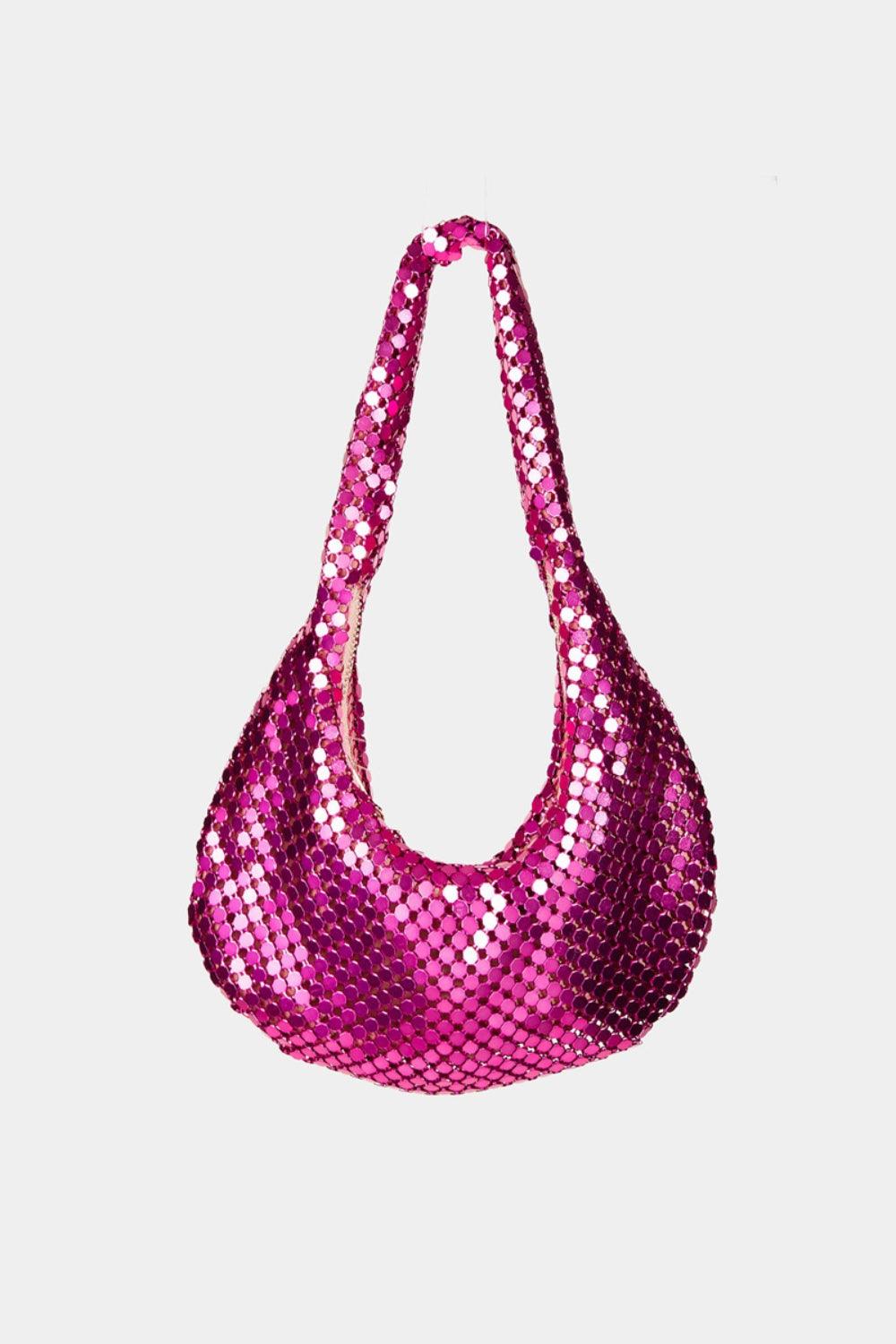 Fame Sequin Disc Handbag Pink One Size