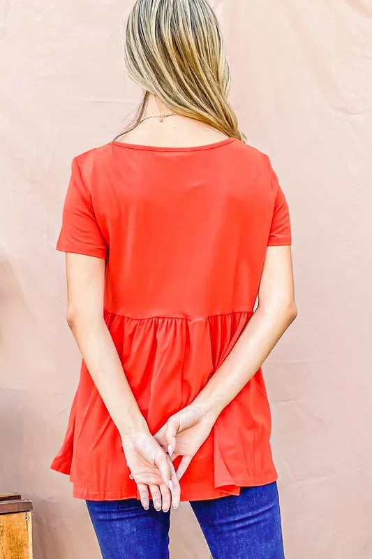 And The Why Lace Detail Short Sleeve Casual Top