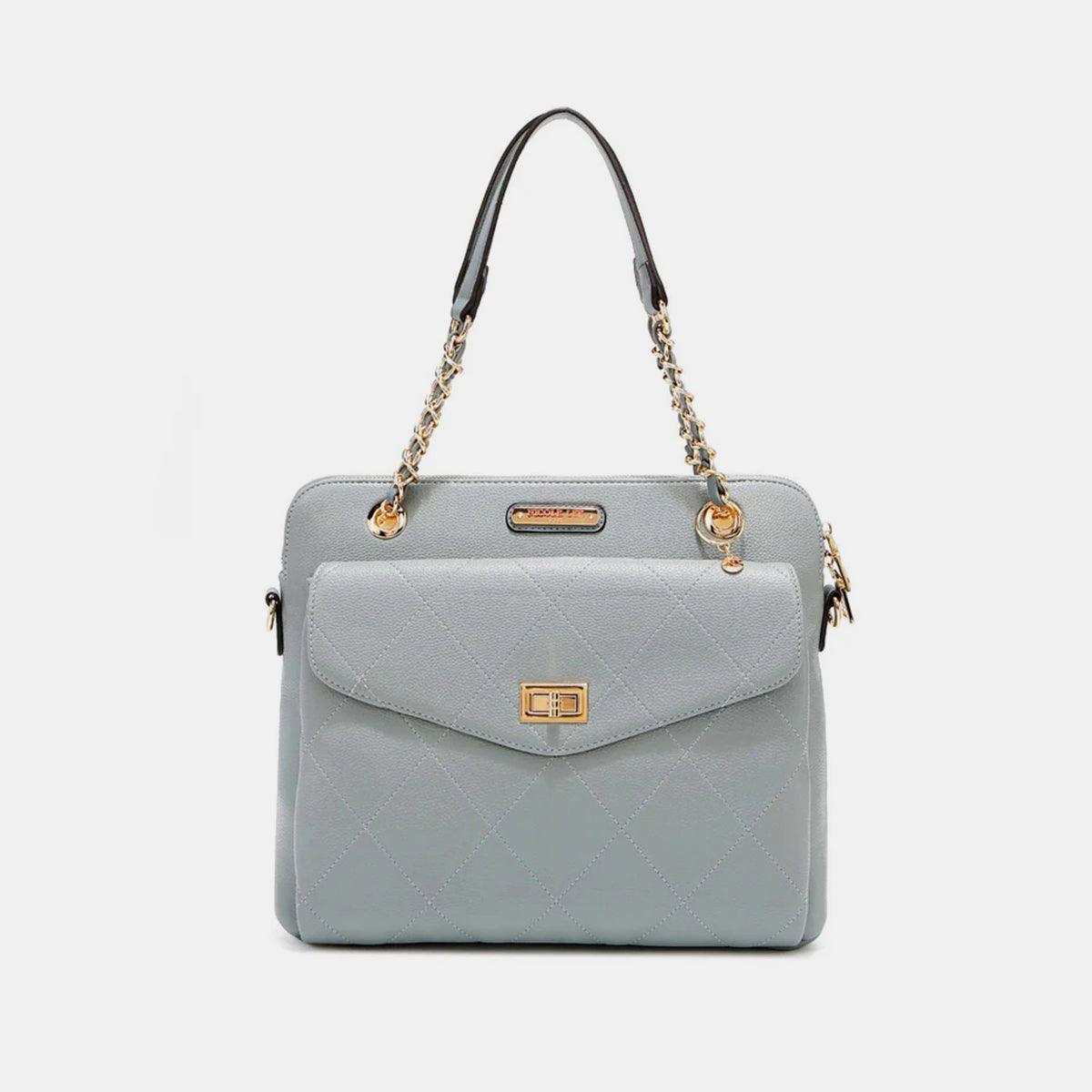 Nicole Lee USA Diamond Quilted Crossbody Bag Grey One Size