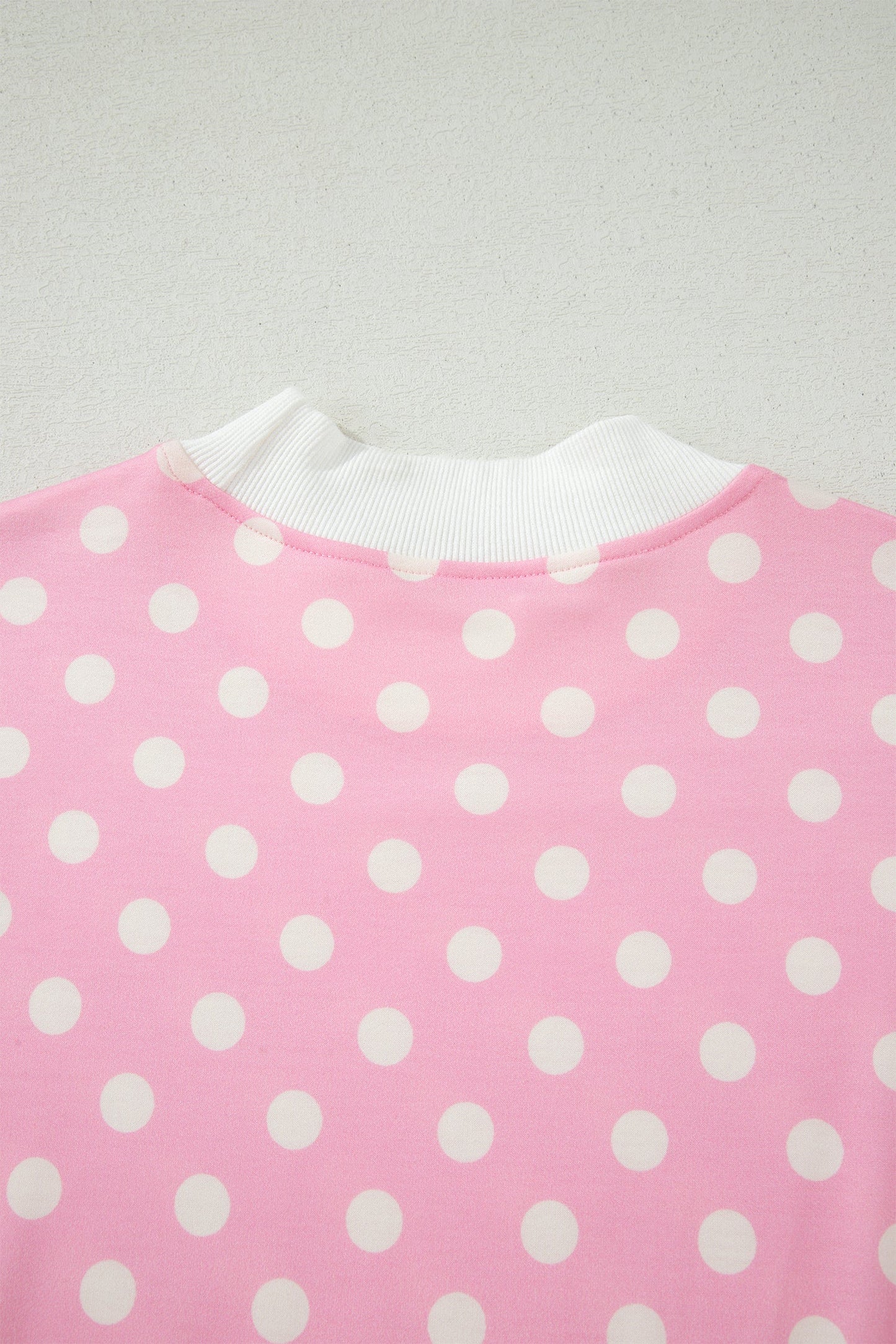 Polka Dot Colorblock Mock Neck & Shorts Set