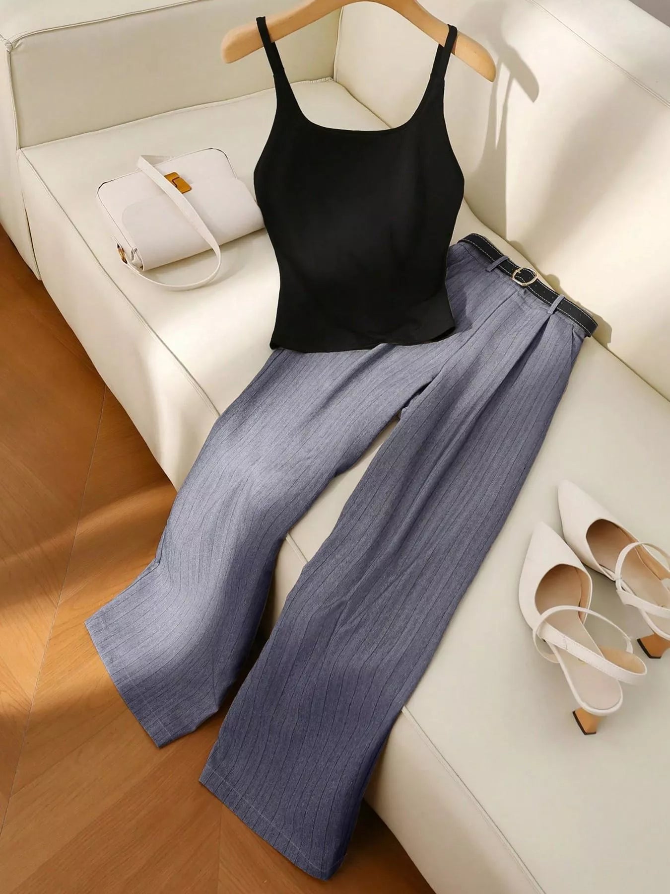 Sleeveless Top and Wide-Leg Pants Set