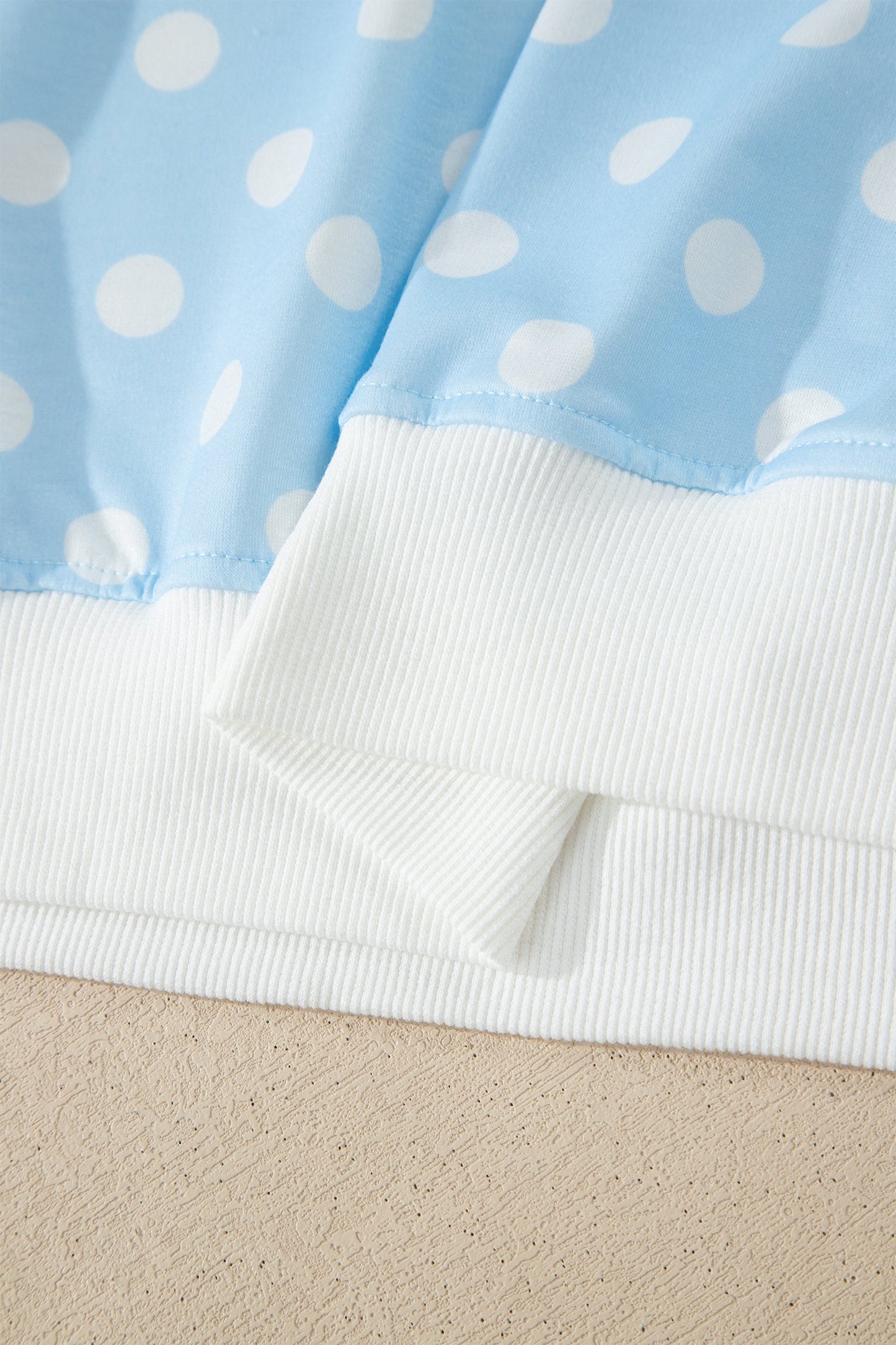 Polka Dot Colorblock Mock Neck & Shorts Set