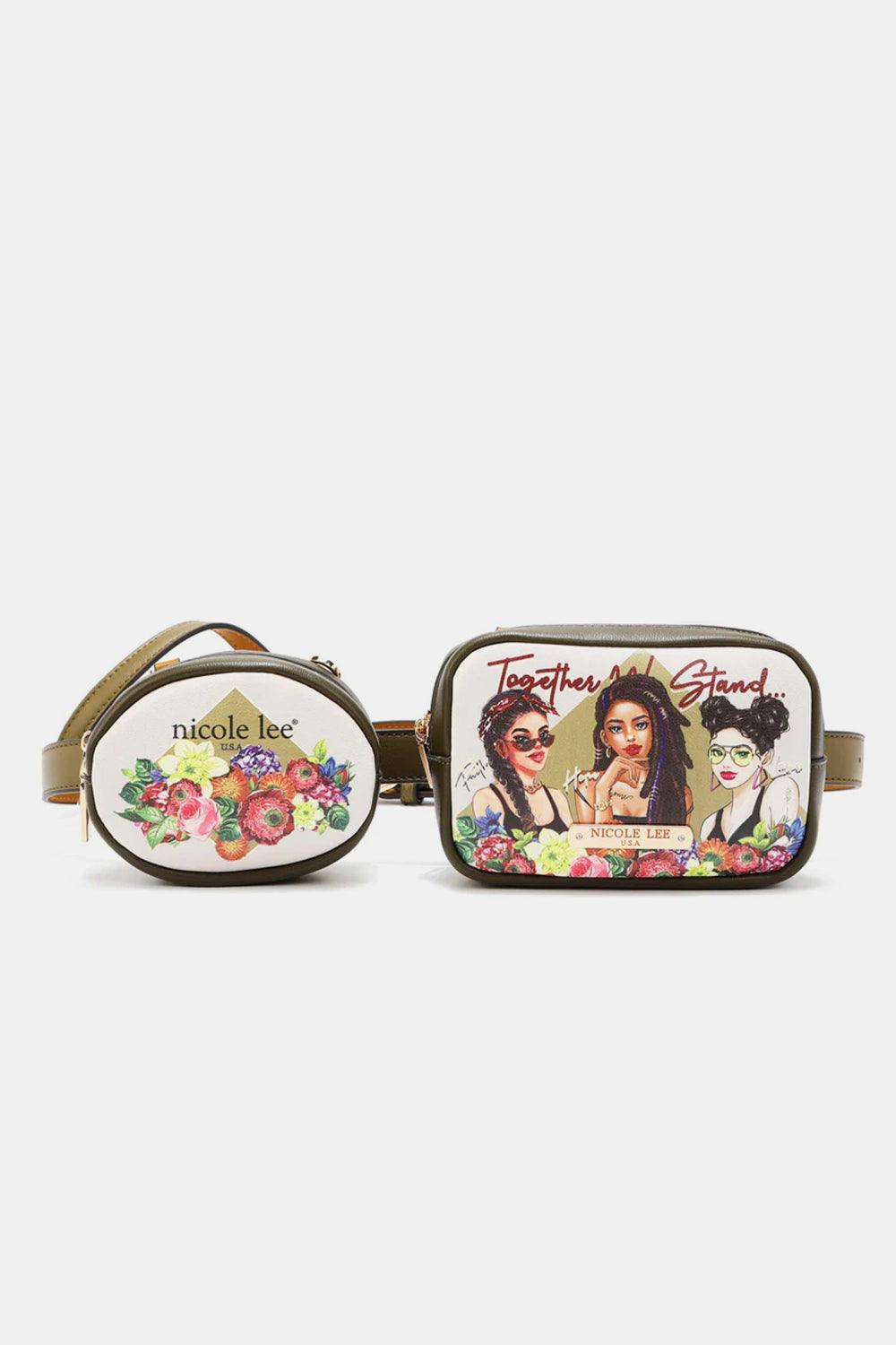 Nicole Lee USA Double Pouch Fanny Pack Together We Stand One Size