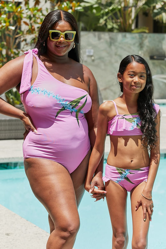 Marina West Swim Vacay Mode One Shoulder Swimsuit in Carnation Pink Pink