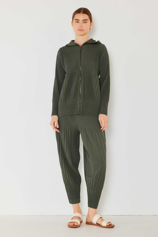 Marina West Swim Pleated Unisex Aladdin Plisse Pants Army Green