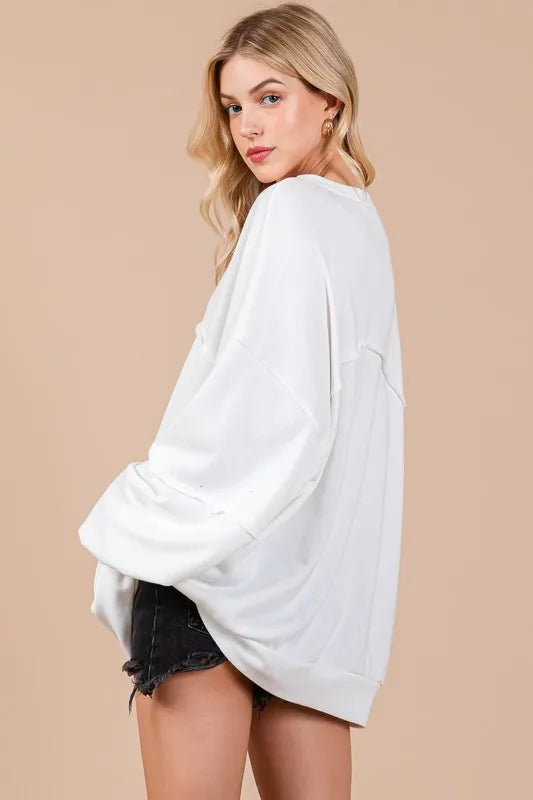 Ces Femme Exposed Seam Long Sleeve Sweatshirt