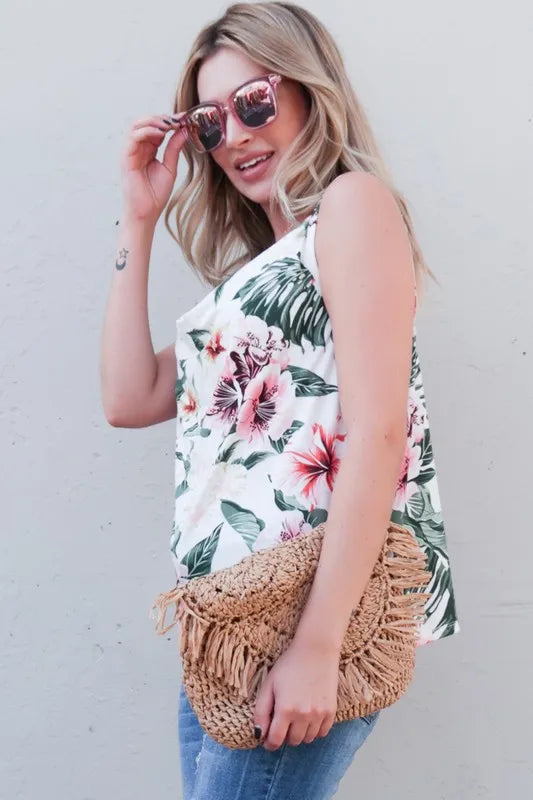 And The Why Floral Printed Casual Tank Top