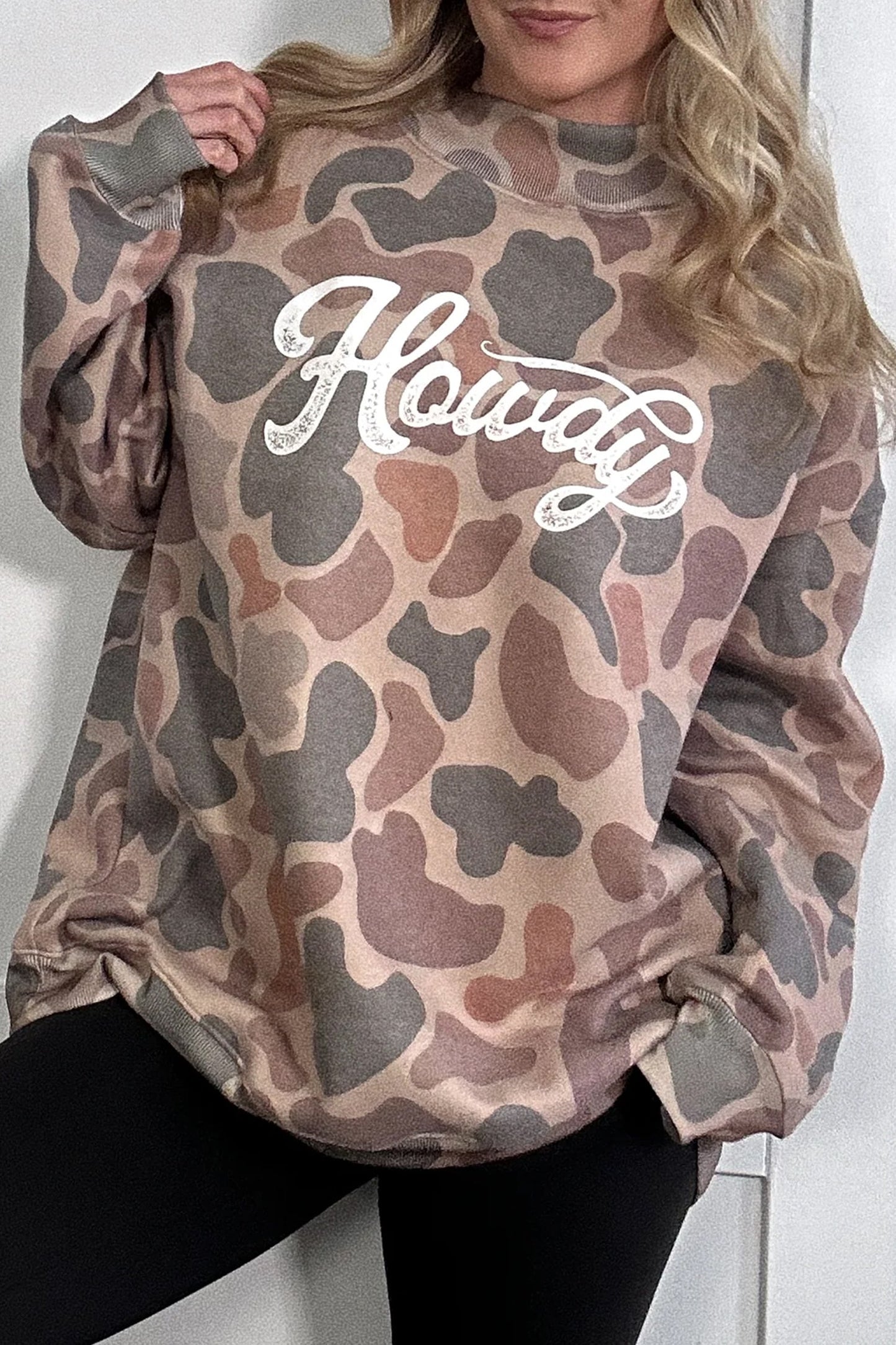 Western Howdy Camo Baggy Pullover Sweatshirt