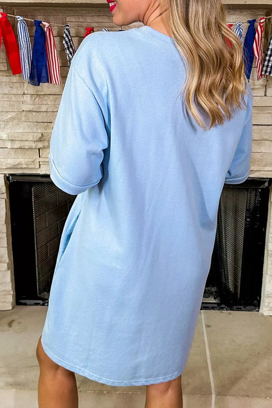Patriotic Bow Graphic T-Shirt Dress
