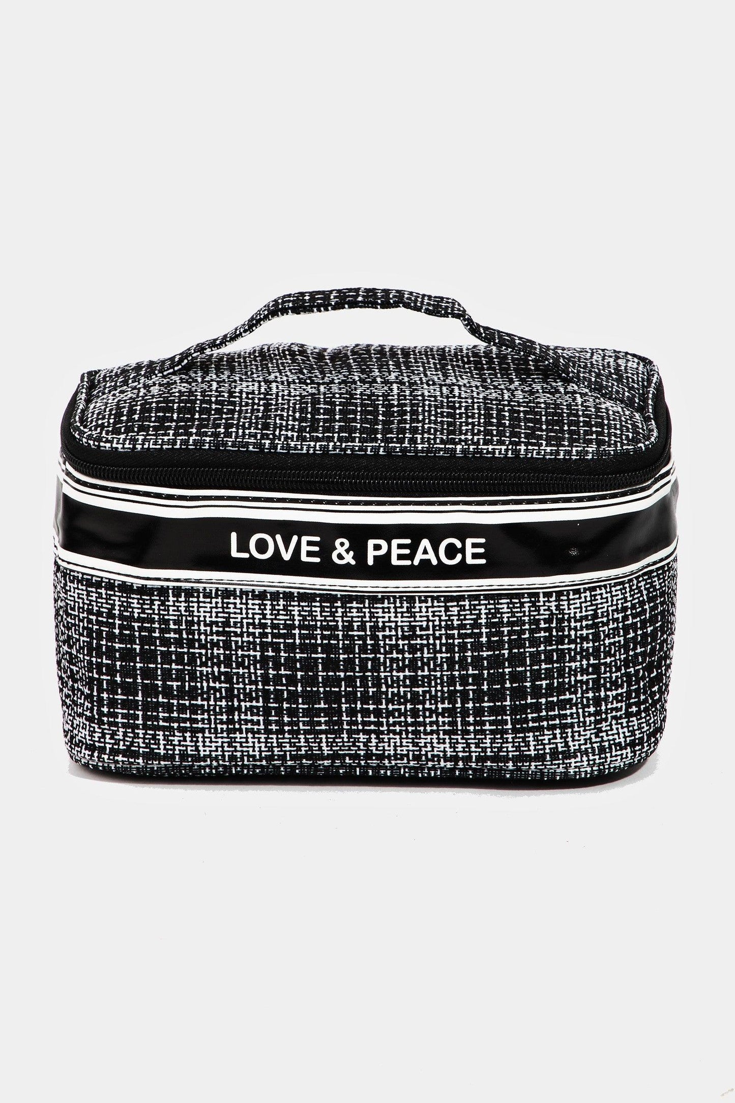 Fame Love & Peace Striped Handle Bag Black One Size