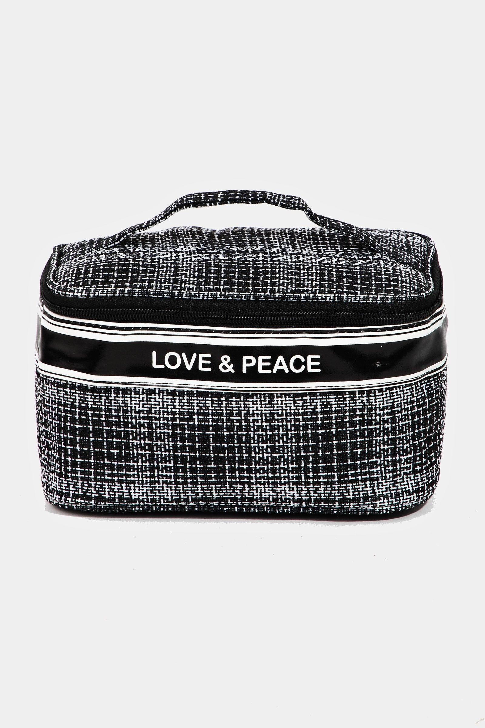 Fame Love & Peace Striped Handle Bag Black One Size