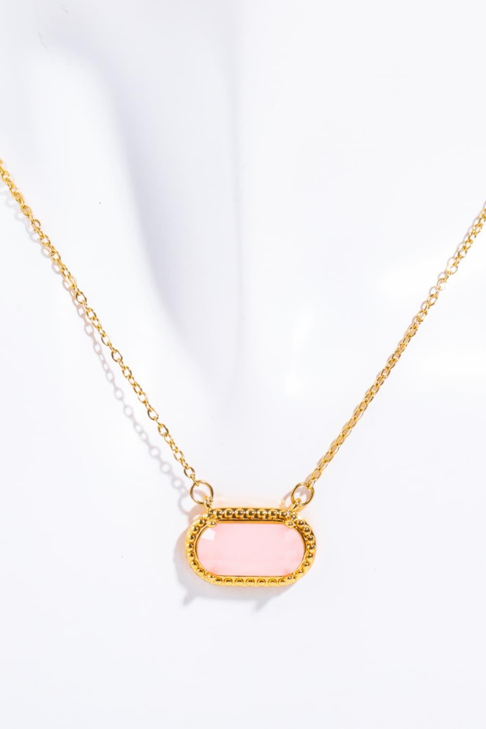 Copper 14K Gold-Plated Pendant Necklace Blush Pink One Size