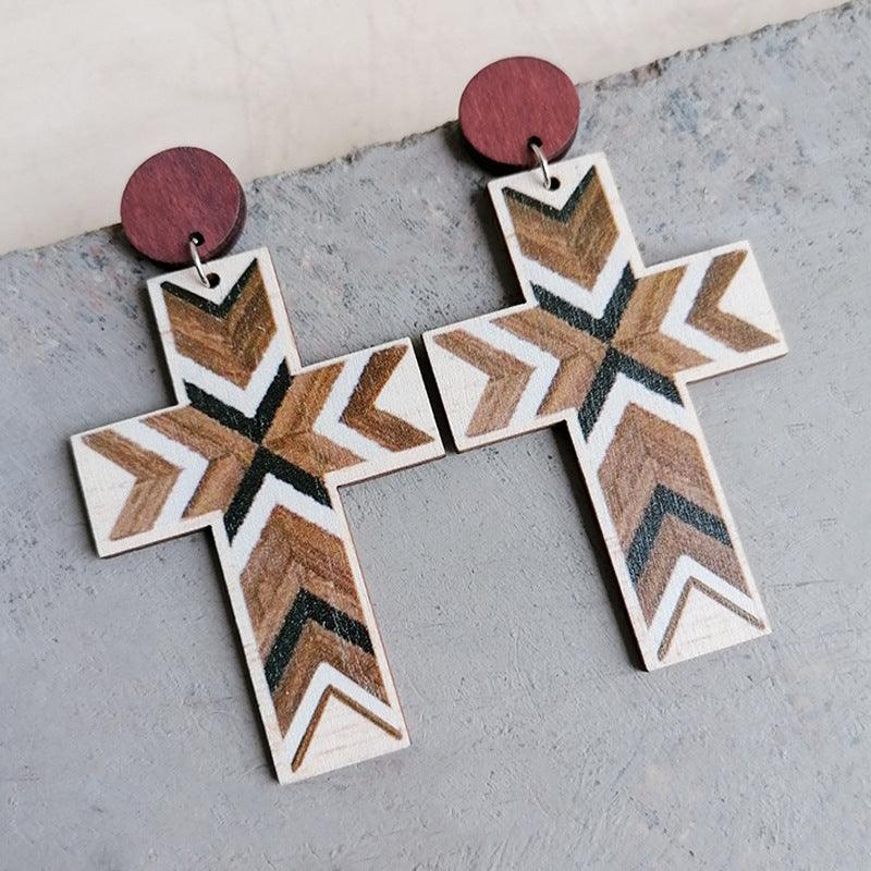 Cross Drop Earrings Style C One Size