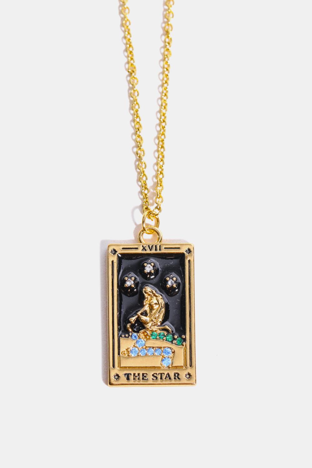 Tarot Card Pendant Stainless Steel Necklace Star One Size