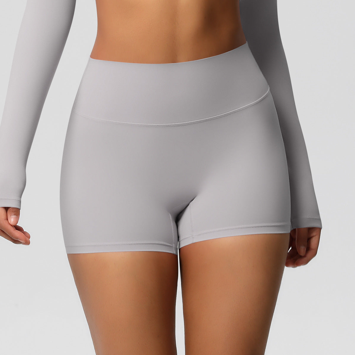 Womens Solid-Color Sports Shorts European And American Style Yoga Shorts
