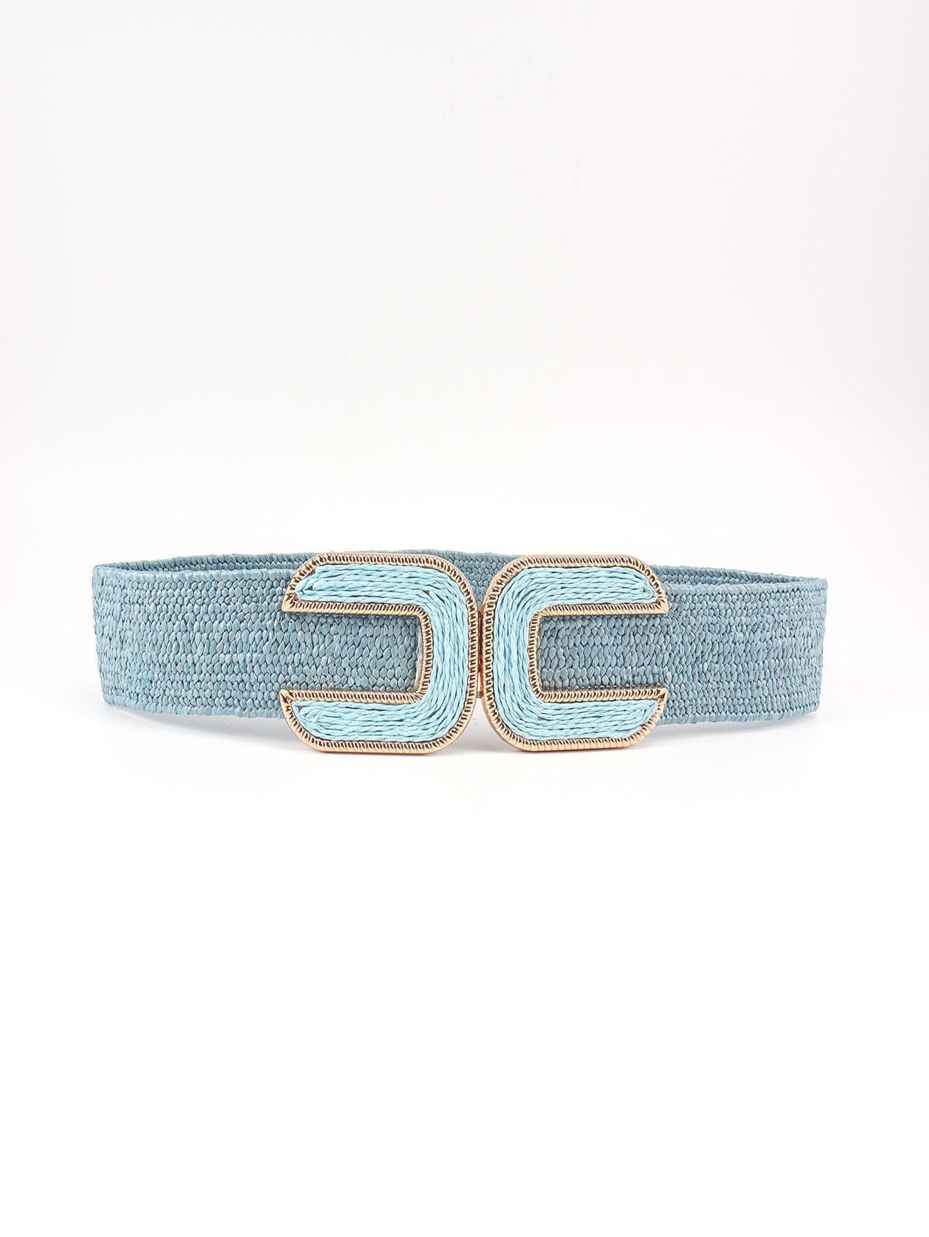 Wide Braid Belt Light Blue One Size