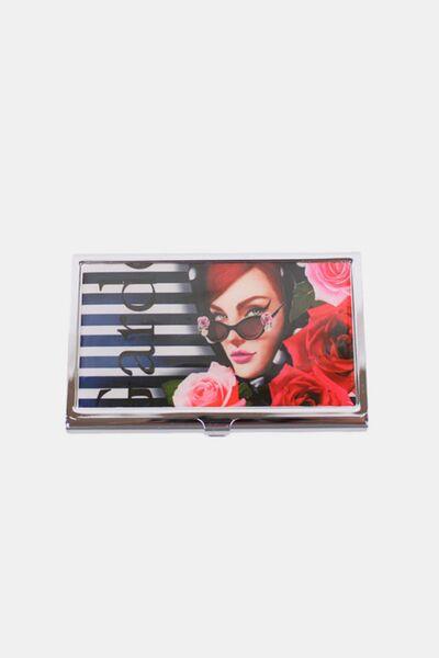 Nicole Lee USA Printed Business Card Case Lady In Red One Size