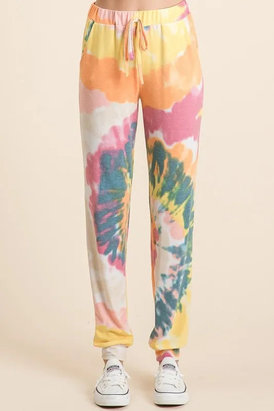 BiBi Tie Dye French Terry Casual Pants
